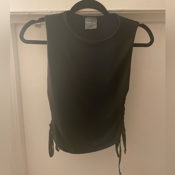 Olivia Rae Black Side tie up Cropped tank top size X Small - Picture 1 of 6